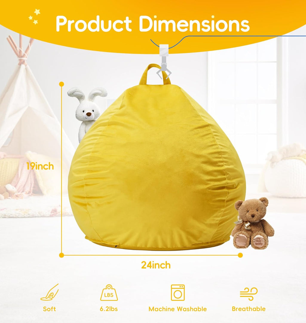 fond + found 2FT Bean Bag Chair Small Bean Bag with Removable Washable Cover, Memory Foam Comfy Bean Bag Chair with Handle & Side Pocket for Classroom, Living Room, Bedroom, Gaming