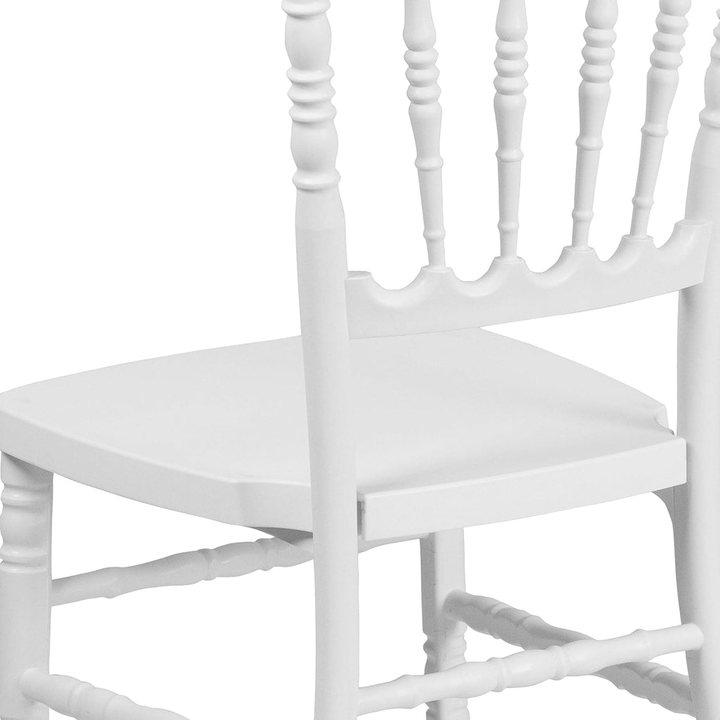 Flash Furniture HERCULES Series White Resin Stacking Napoleon Chair