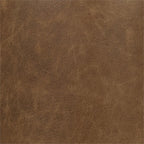 Pemberly Row Mango Wood Leather Wrap Accent End Table, Chestnut Finish, 16Wx16Dx24H, Rustic Grain Patterns, Genuine Leather Base, Round Tabletop, Elegant Modern or Rustic Living Room Furniture