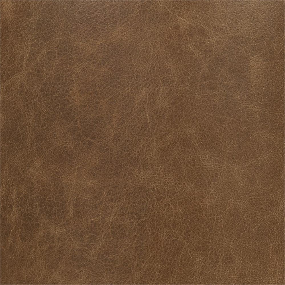 Pemberly Row Mango Wood Leather Wrap Accent End Table, Chestnut Finish, 16Wx16Dx24H, Rustic Grain Patterns, Genuine Leather Base, Round Tabletop, Elegant Modern or Rustic Living Room Furniture