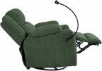 ERYE Power Reclining Chair Corduroy Upholstered Nursery Armchair,Glider Rocker Swivel Recliner W/Vibration Heat,USB-C Ports,Cupholder,Hidden Storage & Adjustable Headrest