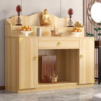 Retro Style Buddhist Altar Table with Drawers, Modern Side Table, Altar Cabinet for Homes Temples Ancestral Halls(Yellow,88cm)