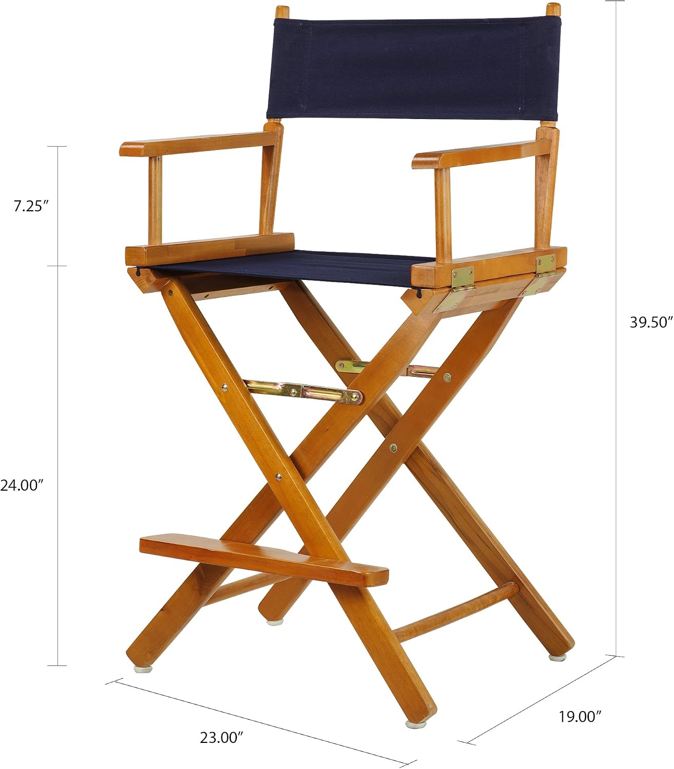 Casual Home 24" Director's Chair Honey Oak Frame-with Navy Canvas, Counter Height