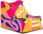 Jaxx Ponce Outdoor Bean Bag Chair - Weather Resistant Patio and Poolside Lounge Seating, Zuri Multicolor Pattern