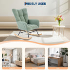 300lb Capacity Nursery Glider Rocker,Teddy Upholstered with Wood Legs for Living Room,Bedroom Nursery Includes Side Pockets