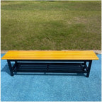 Outdoor Bench, Durable Solid Wood Park Bench - Multi-Use Gymnasium Resting Stool for Changing Room, Bathroom, and Outdoor Seating Garden Bench(Yellow,Small)