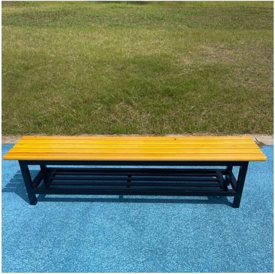 Outdoor Bench, Durable Solid Wood Park Bench - Multi-Use Gymnasium Resting Stool for Changing Room, Bathroom, and Outdoor Seating Garden Bench(Yellow,Small)