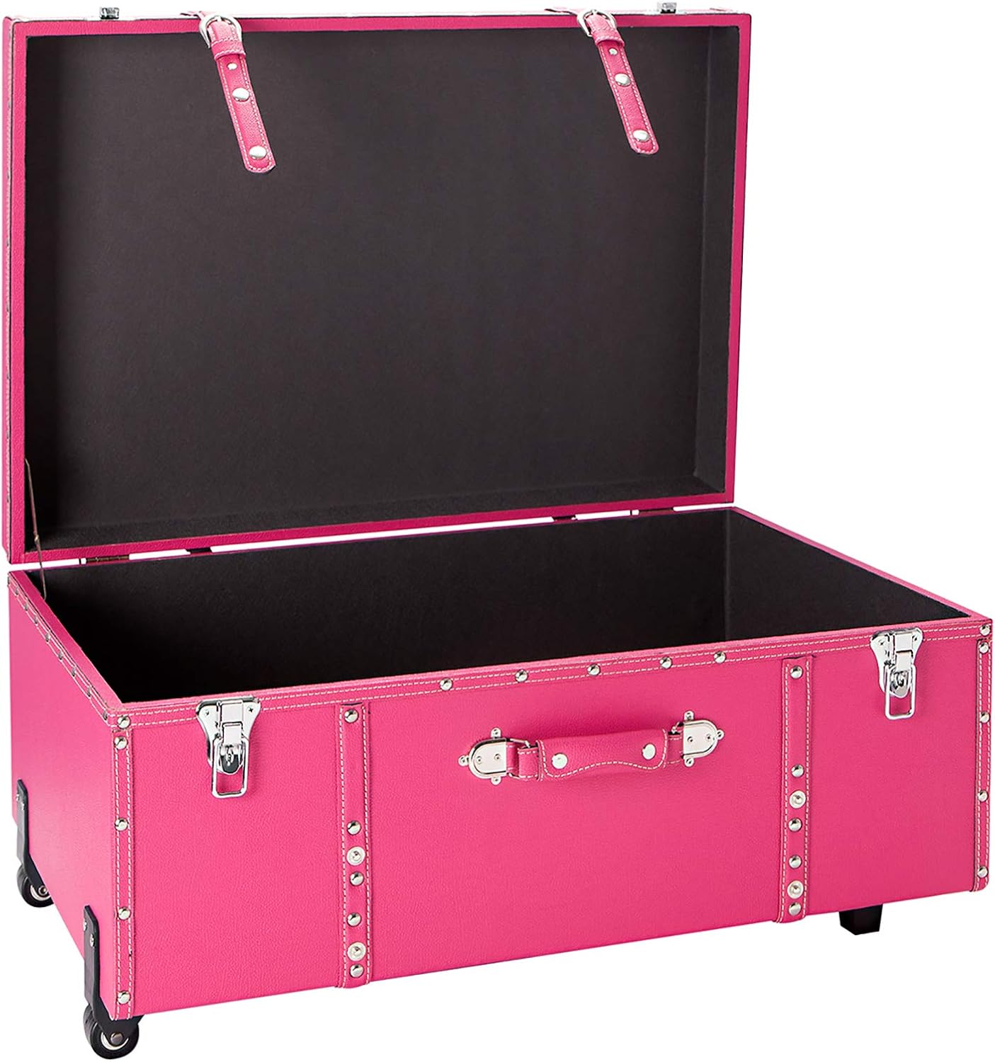 DormCo Texture® Brand Wheeled Trunk - Cherry Pink - Large