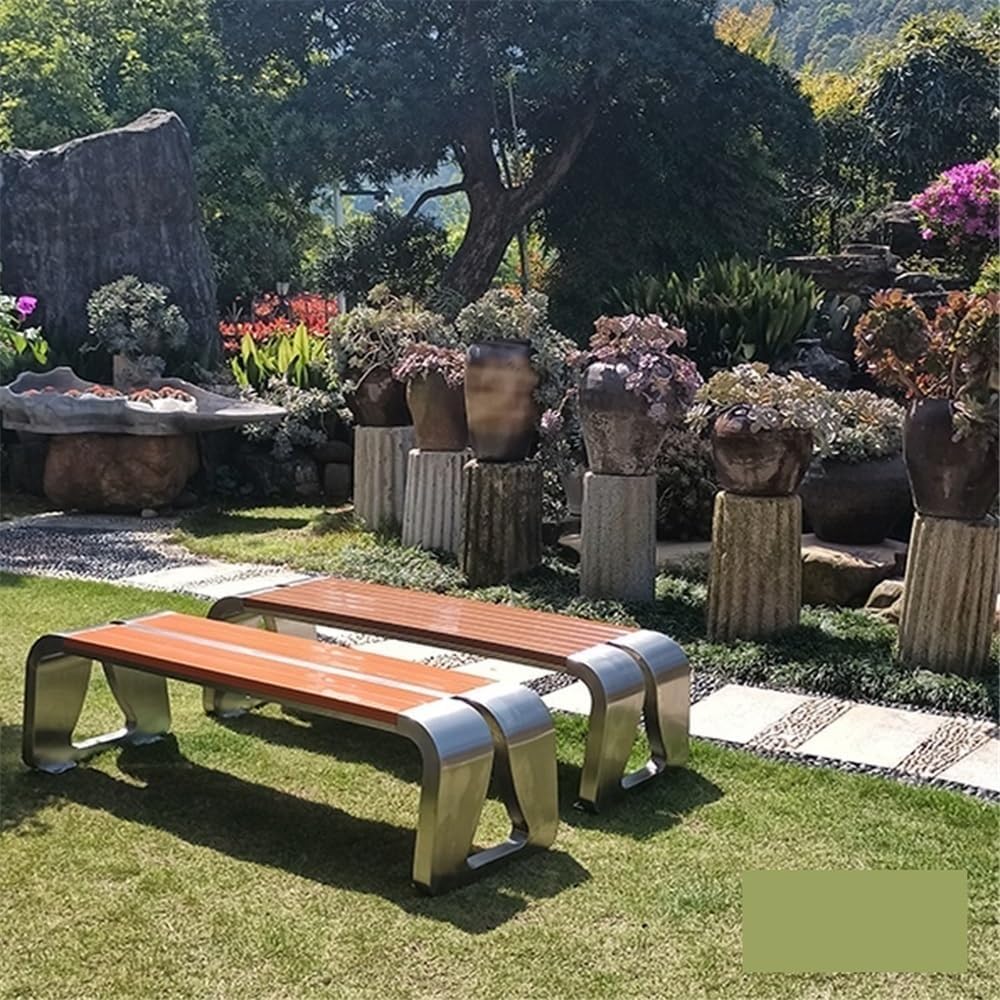 Garden Park Outdoor Benches Stainless Steel Square Community Seats Seat(XL)