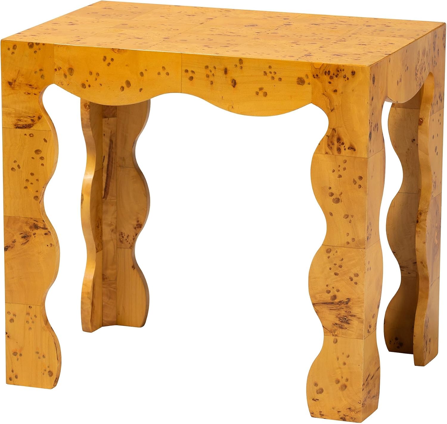 Bali & pari Huxley Modern and Contemporary Real Burl Wood End Table