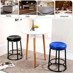 Bar Stools, Modern Dining Chair, Commercial Stainless Steel Stool, Office Three-Ring High Chair, for Kitchen Island, Corporate Reception(Black,58cm/23in)