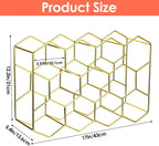 Countertop Wine Rack for 14 Bottles - Freestanding Modern Gold Wine Bottle Holder Stand for Kitchen, Bar, Pantry, No Assembly Required Space-Saving Design Cabinet & Counter Organizer Bottle Storage
