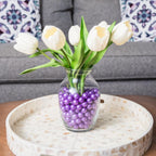 Marbles for Vases | Glass Marbles Bulk Vase Fillers | Glass Beads for Vases, Purple Round Marble 1lb, (Approx. 80 pcs)