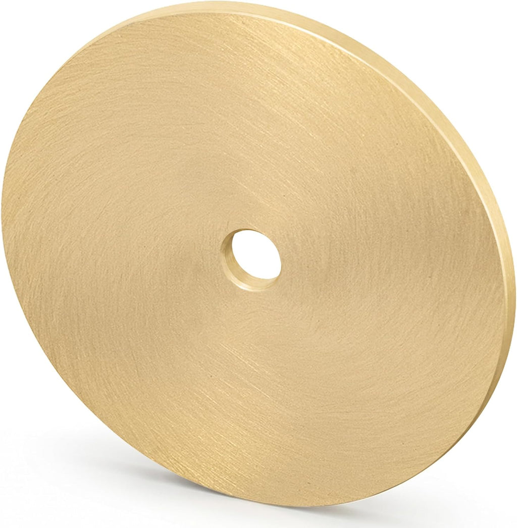 QOGRISUN 1-3/4" Large Solid Brass Cabinet Knob Backplate, Round Fender Washers for Bifold Closet Door Handles, Decorative Flat Metal Washer for Dresser Drawer Restoration (5 Pack)