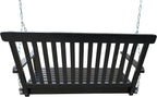 Front Porch Swing with Armrests, Wood Bench Swing with Hanging,for Outdoor Patio,Garden Yard, Porch, Backyard, or sunroom,Easy to Assemble (Black)