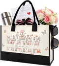 Mothers Day Gifts for Mom - Spacious Canvas Tote Bag for Women, Beautiful Floral Print New Mom Birthday Gifts, Sturdy Ties & Bottom Reusable Grocery Bags, Mama Gift for Shopping Beach Travel Work