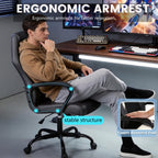 FDW Gaming Chair, Ergonomic Office Chair with Lumbar Support, Height Adjustable Swivel Computer Seat, Breathable Mesh High Back Racing Design for Adults, Ideal for Home Office, Work and Study，Black