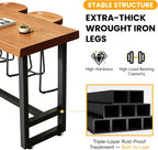 Live Edge Bar Table,Long Counter Height Dining Table,Solid Wood Pub Table,2 in Thick Live Edge Top for Kitchen,Dining Room, Coffee Shop,or Small Space(Stool not Included)