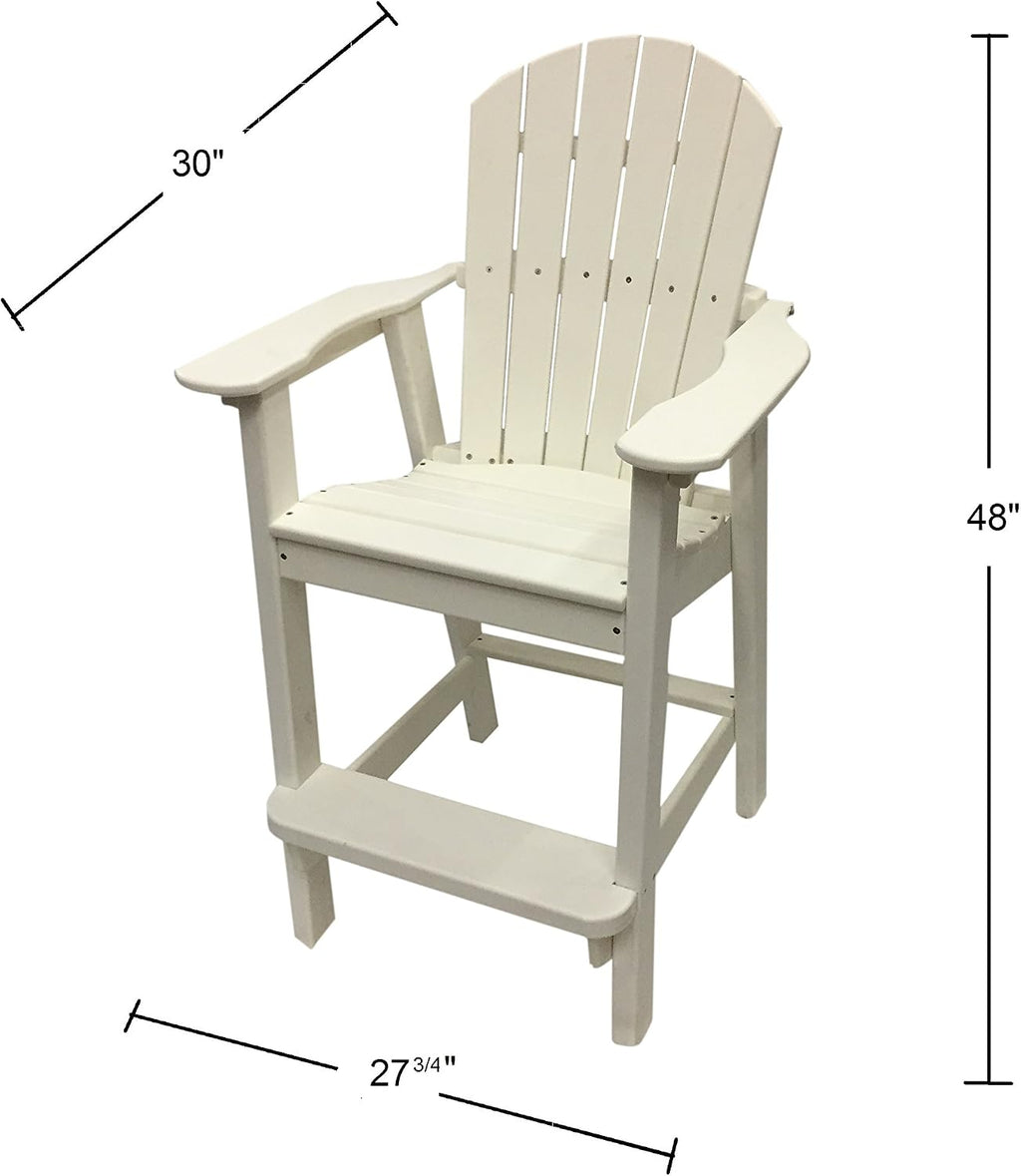 Phat Tommy Recycled Poly Resin Balcony Chair Settee | Durable and Eco-Friendly Adirondack Armchair and Removable Side Table | This Patio Furniture is Great for Your Lawn, Garden, Swimming Pool, Deck.