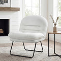Saucer Chair, Small Foldable Chair, Folding Lounge & Floor Chairs with 6-Position Adjustable Backrest, PU Leather, for Adults, for Living Room, Bedroom, Dorm & Gaming, Beige