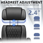Office Chair with Foot Rest 400lbs, High Back Leather Office Chair Big and Tall, Heavy Duty Ergonomic Executive Desk Chair for Home Office, Black