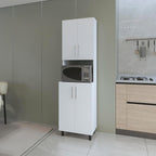 22.2" D*13.2" W*70.86" H Freestanding Kitchen Pantry with 2 Shelves, 2 Double Doors, Rectangular Storage Cabinet, Modern Minimalist, for Living Room, Dining Room, White
