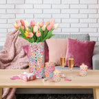 WinnerWhy 100 Pcs Conversation Hearts Vase Filler Resin for Candle Filler Candle Holder Floating Candles Candy Heart Centerpiece for Wedding Decor Macaron Color