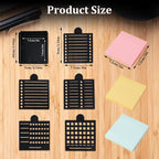 Sticky Note Stencil and Holder with 5 Templates, Reusable 3"x3" Template Compatible with Post It Notes for Office and Home