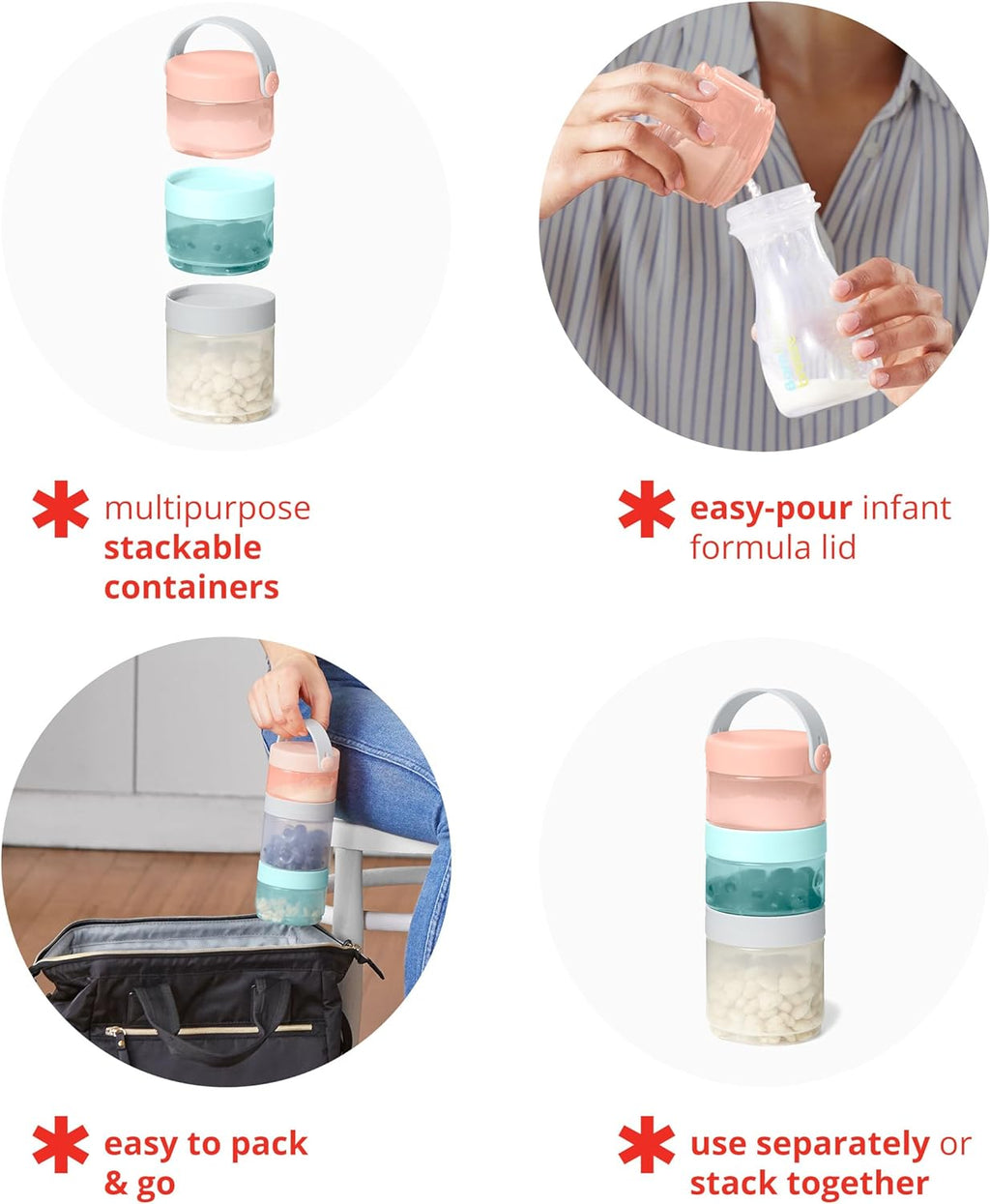 Skip Hop Baby Formula Container, Formula-to-Food
