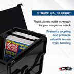 BCW Magazine & Document Bin Partitions - 6 Pack | Smooth Black Plastic Finish, Works With Adhesive Labels | Magazine Dividers Fit Magazine & Document Bin | Magazine Storage Accessories