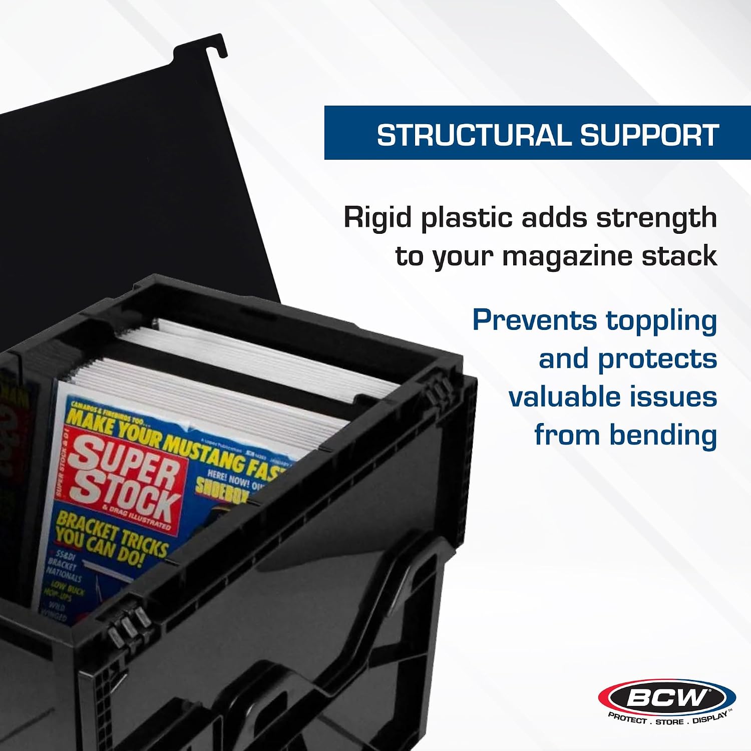 BCW Magazine & Document Bin Partitions - 6 Pack | Smooth Black Plastic Finish, Works With Adhesive Labels | Magazine Dividers Fit Magazine & Document Bin | Magazine Storage Accessories