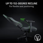 Razer Iskur V2 X NewGen Ergonomic Gaming Chair — Built-in Lumbar Support, Cooltouch Gen-2 EPU Leather, Ultra-Wide Seat Base, Adjustable 152 Degree Recline, Foam Cushions — Black/Green