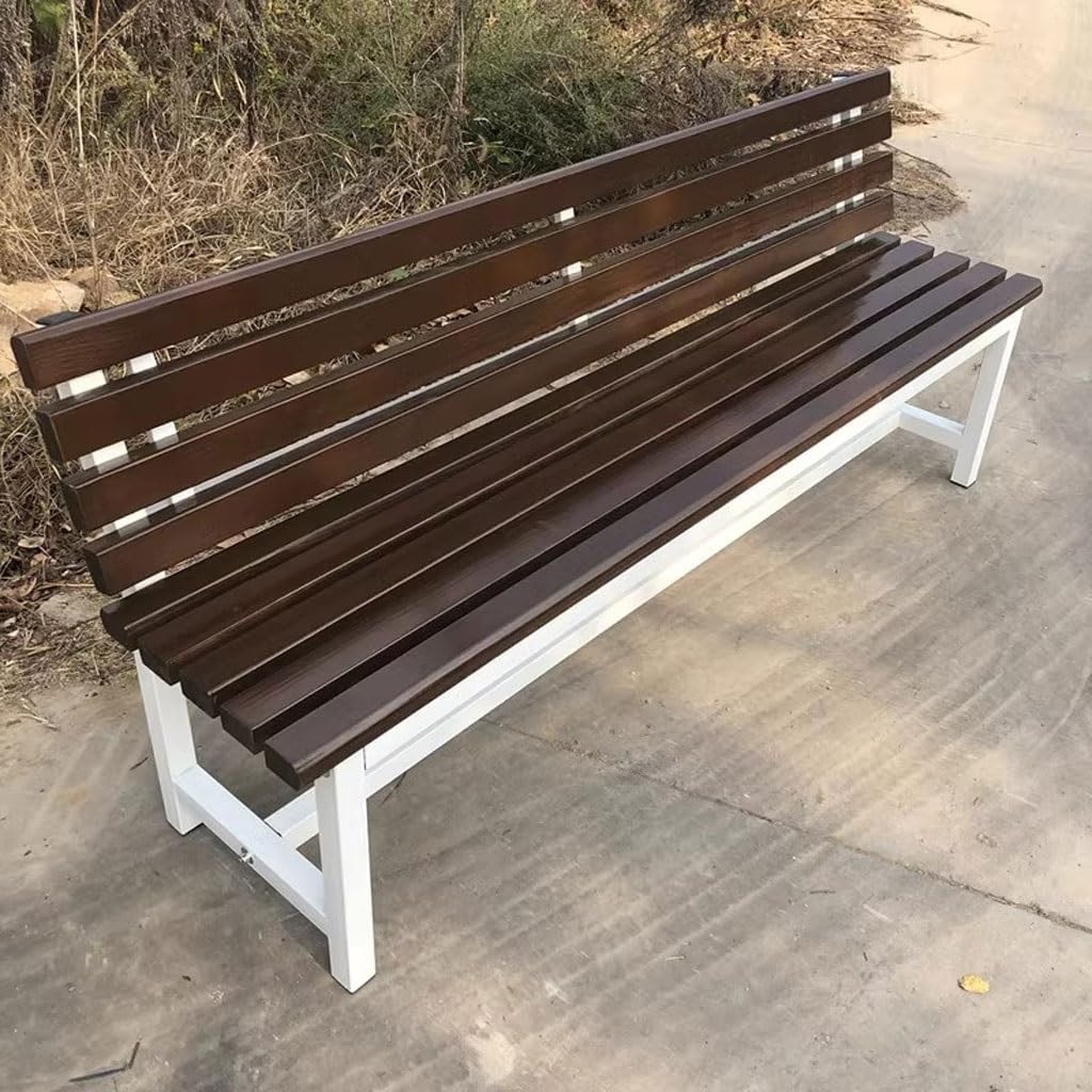 Patio Benches for Outdoors Bench Rest Area Shoe Changing Stool Solid Wood Back Outdoor Courtyard Square Seat Park Row Chair Garden Benches for Outdoors