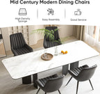 Nalupatio Modern Dining Chairs Set of 4, Comfy Dining Room Chairs with Thick Cushions, Upholstered Fabric Kitchen Side Chairs with Metal Legs, Black