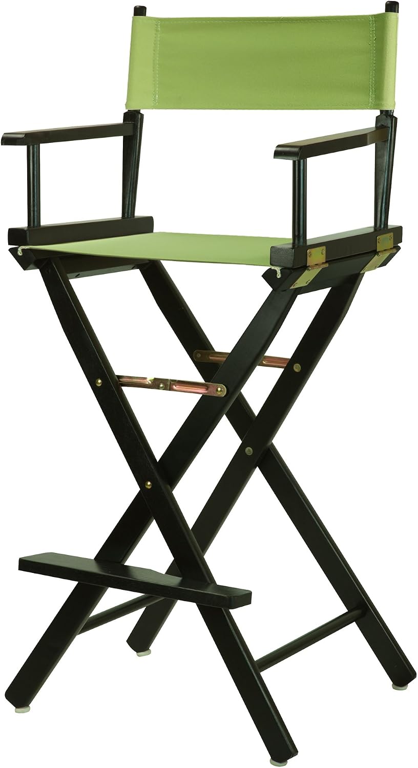 Casual Home 230-02/021-72 30" Black Frame-Lime Green Canvas Director Chair Bar Height, BlackFrame