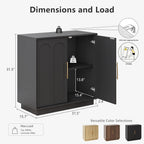 FORTUNETEC Sideboard Buffet Cabinet with Storage, Modern Accent Cabinet with Arched Doors & Shelf, 31.5" Modular Media Console, Minimalist Credenza for Living Room Kitchen Dining Room Entryway, Black