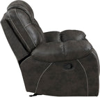 Lexicon Manual Glider Recliner Chair, Polished Microfiber Upholstered Manual Tab Pull Reclining Nursery Chair for Living Room, Pillow Top Armrest, Padded Headrest, Easy Assembly, Chocolate