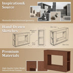 Walnut Console Table with Storage, 47.2" W Farmhouse Entryway Table, Long Sofa Table for Hallway, Living Room, Foyer