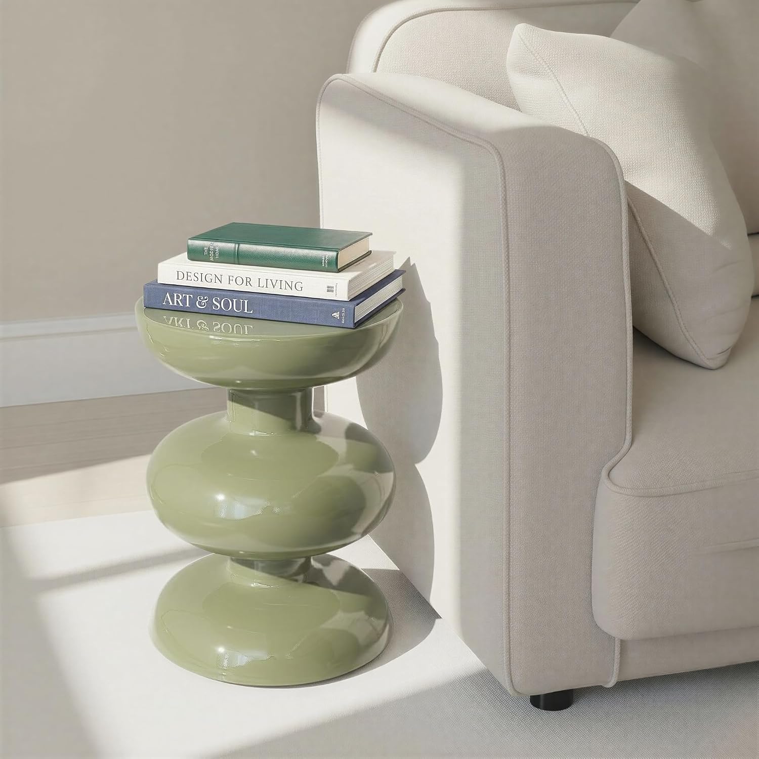 Bloomingville Metal and Reclaimed Wood Side Table, Green