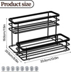 8 Bottle Coffee Syrup Organizer Rack, 2 Tier Coffee Syrup Stand Holder for Coffee Bar, Coffee Syrup Organizer for Countertop, Small Wine Rack for Family, Storage for Syrup, Dressing, Black