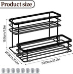 8 Bottle Coffee Syrup Organizer Rack, 2 Tier Coffee Syrup Stand Holder for Coffee Bar, Coffee Syrup Organizer for Countertop, Small Wine Rack for Family, Storage for Syrup, Dressing, Black