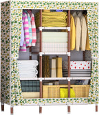 Wardrobe Organiser Durable Wardrobe Storage Thickened Steel Pipe Strong Load-Bearing Tear Resistant Wardrobe Assembly Storage Hang Used for Bedroom Dorm Room (Color : 175X46