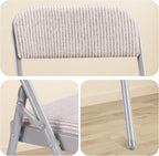 2 Pack Folding Chairs with Fabric Padded Cushion and Back, Commercial Grade Metal Chairs with Comfortable SOFT Fabric Cushion for Home and Office, for Indoor and Outdoor Events (2, White-Fabric)
