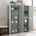 Maykoosh 2Pc Pantry Cabinet Set - 56" Wide Storage Organizer with Doors - Gray