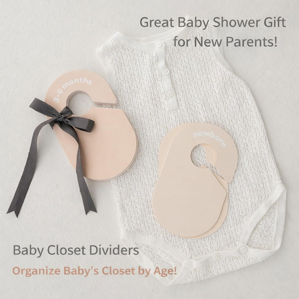 3 Sprouts Baby Closet Dividers 8-Piece Set Newborn to 2T - Double-Sided Organizer for Nursery Clothing Storage - Double Dot