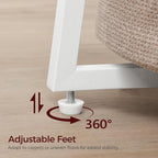 MAHANCRIS Small Side Table, Round End Table with Storage Basket, Modern Nightstand for Small Space, Hexagonal Bedside Table, Couch Side Table for Living Room, Bedroom, White ETWT9901