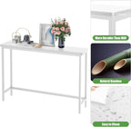 VASMIA Console Table, Entryway Table, Narrow Sofa Table, 39" Bamboo Hallway Table for Entryway, Living Room, Bedroom, Foyer, White