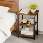 Whonline Side Table 3-Tier Small End Table, Brown