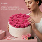 Rosaura 27 Preserved Roses in Round Box-Forever Flowers Gift (Pink) | birthday gifts for women, forever roses, anniversary gifts, mothers day gifts, preserved flowers, valentines day gifts