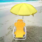 Kids Beach Chair with Umbrella Foldable & Detachable Beach Chair with Canopy, Lightweight and Sturdy Outdoor Seat for Camping, Travel, Lawn, Yellow.